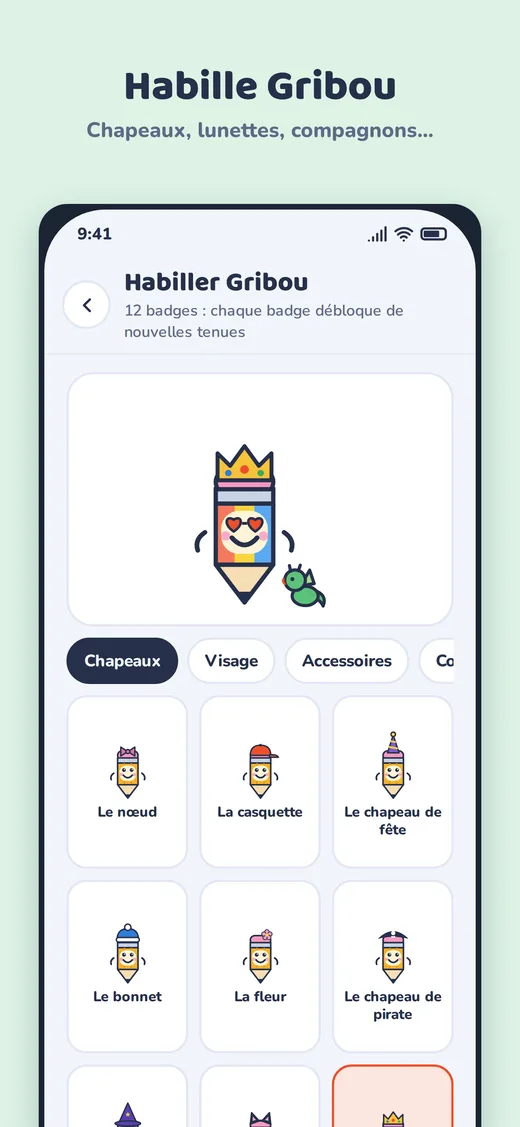 La garde-robe de Gribou : chapeaux, visages, accessoires